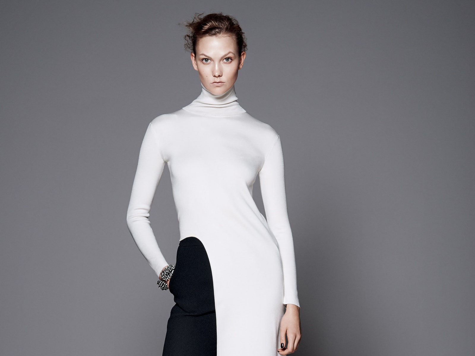 Image may contain Clothing Sleeve Apparel Long Sleeve Dress Human Person and Karlie Kloss