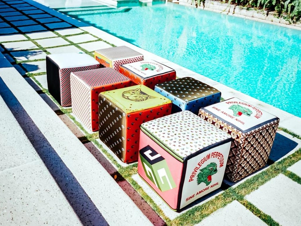 J. Logan Homes pocket square pool pillows.