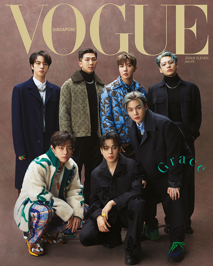 BTS in Vogue Singapore's January/February 2022 'Grace' cover