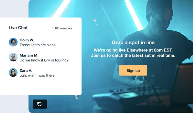 Live chat and end screen call-to-action button on video