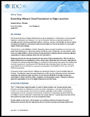 IDC: Extending VMware Cloud Foundation to Edge Locations