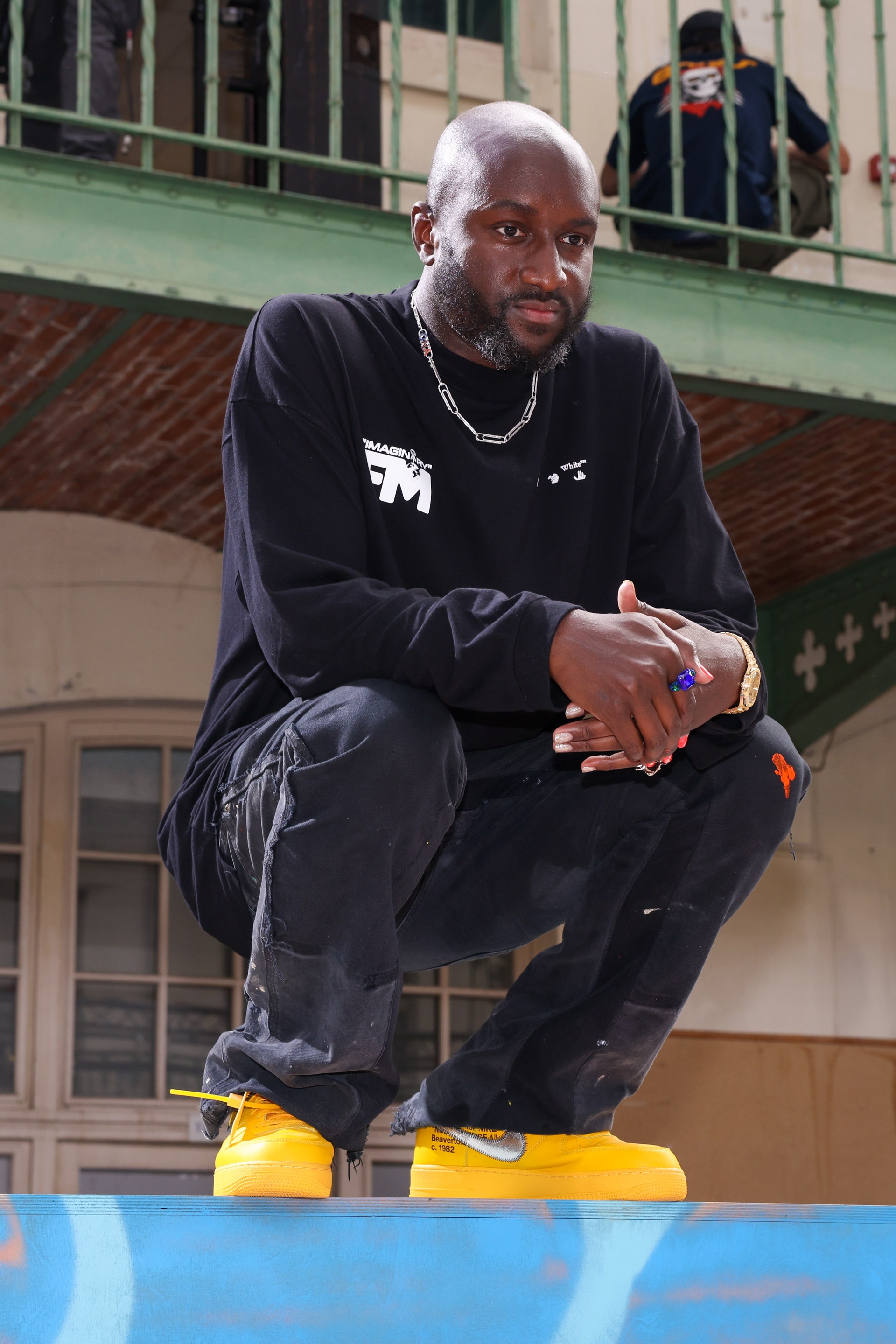 PARIS FRANCE  JULY 04Creative Director Virgil Abloh poses after the OffWhite FallWinter 20212022 show as part of Paris...