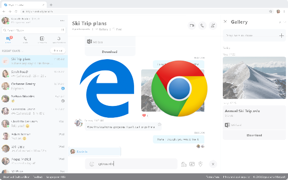 Edge और Chrome के लिए अब वेब पर Skype उपलब्ध है