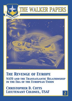 The collapse of the Soviet Union, the reunification of Germany, and the emergence of the European Union (EU) have all raised questions regarding the United States’ transatlantic relationship and the subsequent role of the North Atlantic Treaty Organization (NATO). The author takes a brief look at past US–European relations and provides an enlightening and provocative analysis of the current state of affairs. Recent tensions in the relationship, he concludes, are a result of the EU’s growing role as a state actor in the international system. Policy differences between the United States and the EU are merely symptoms of the changes resulting from the EU’s new role. The author proposes a tentative typology of alliances and concludes that the United States and the EU have a co-dependent relationship, with the United States subsidizing the EU’s pursuit of policies that, whether by accident or design, undermine US interests. The author calls for a reformulation of the alliance that allows both the United States and the European Union to pursue their own interests while forcing the EU to take responsibility for its own defense. [Christopher D. Cotts / 2005 / 87 pages / ISBN: 1-58566-142-82 / AU Press Code: P-29]