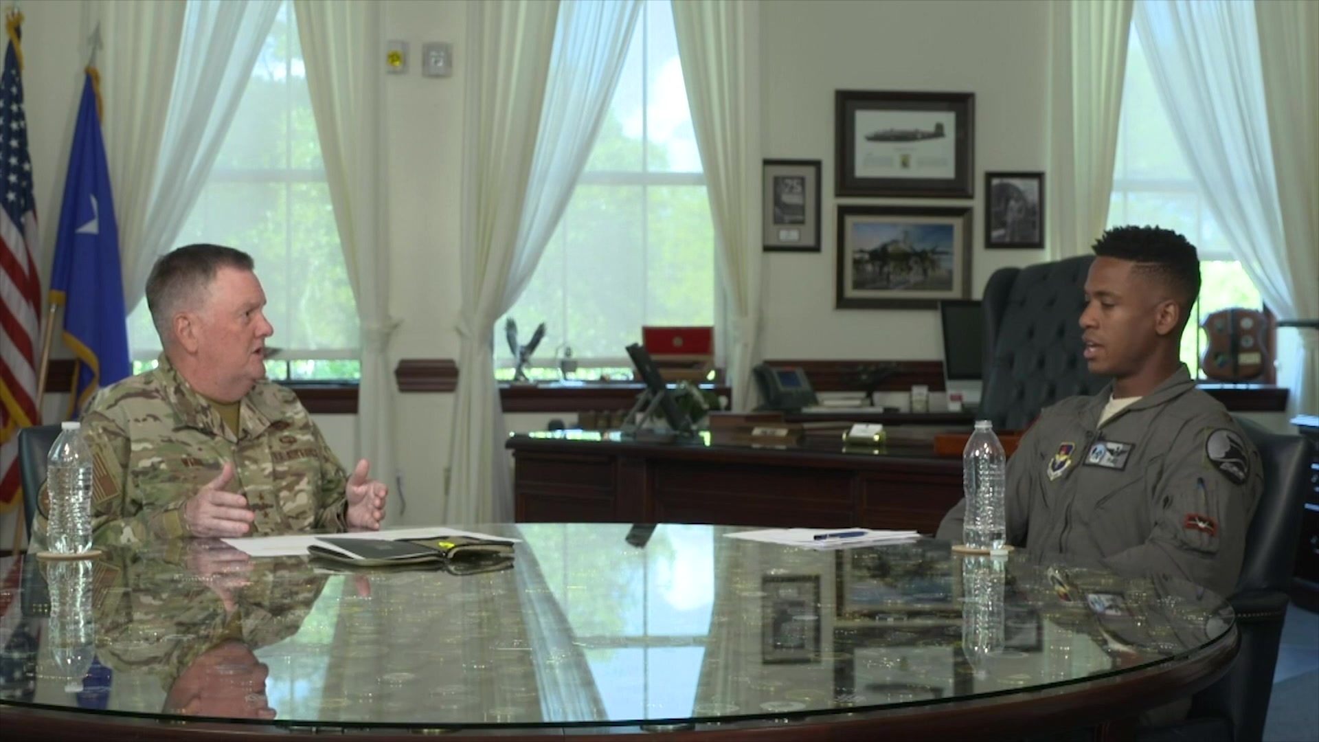 Maj. Dan Walker, 435th FTS instructor pilot, joins Lt. Gen. Brad Webb, AETC commander, to discuss race & diversity in our Air Force.