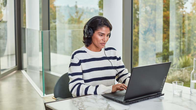 Woman using computer