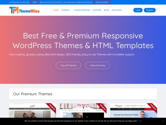 ThemeMiles homepage