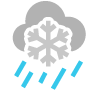 Une icône représentant de la neige abondante et du grésil.