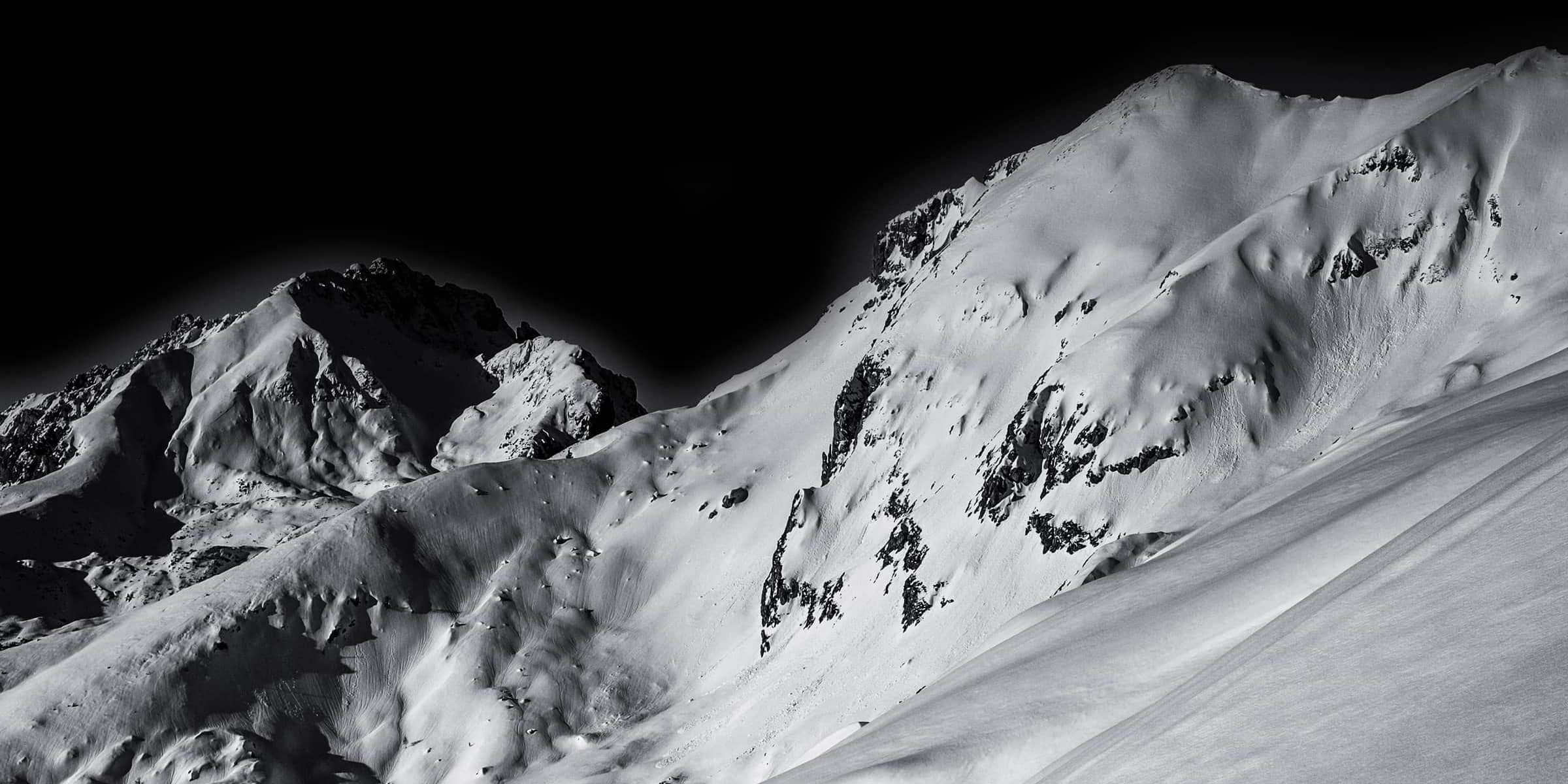 Mountains at Night with Snow