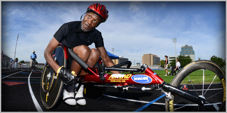 Image of Veteran at the Wheelchair games