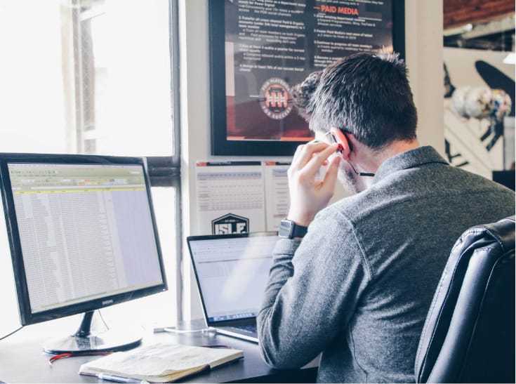 Man working on computer