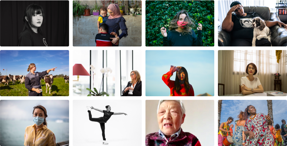 Portraits of 12 women around the world