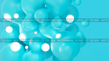 3D illustration of colorful metaballs