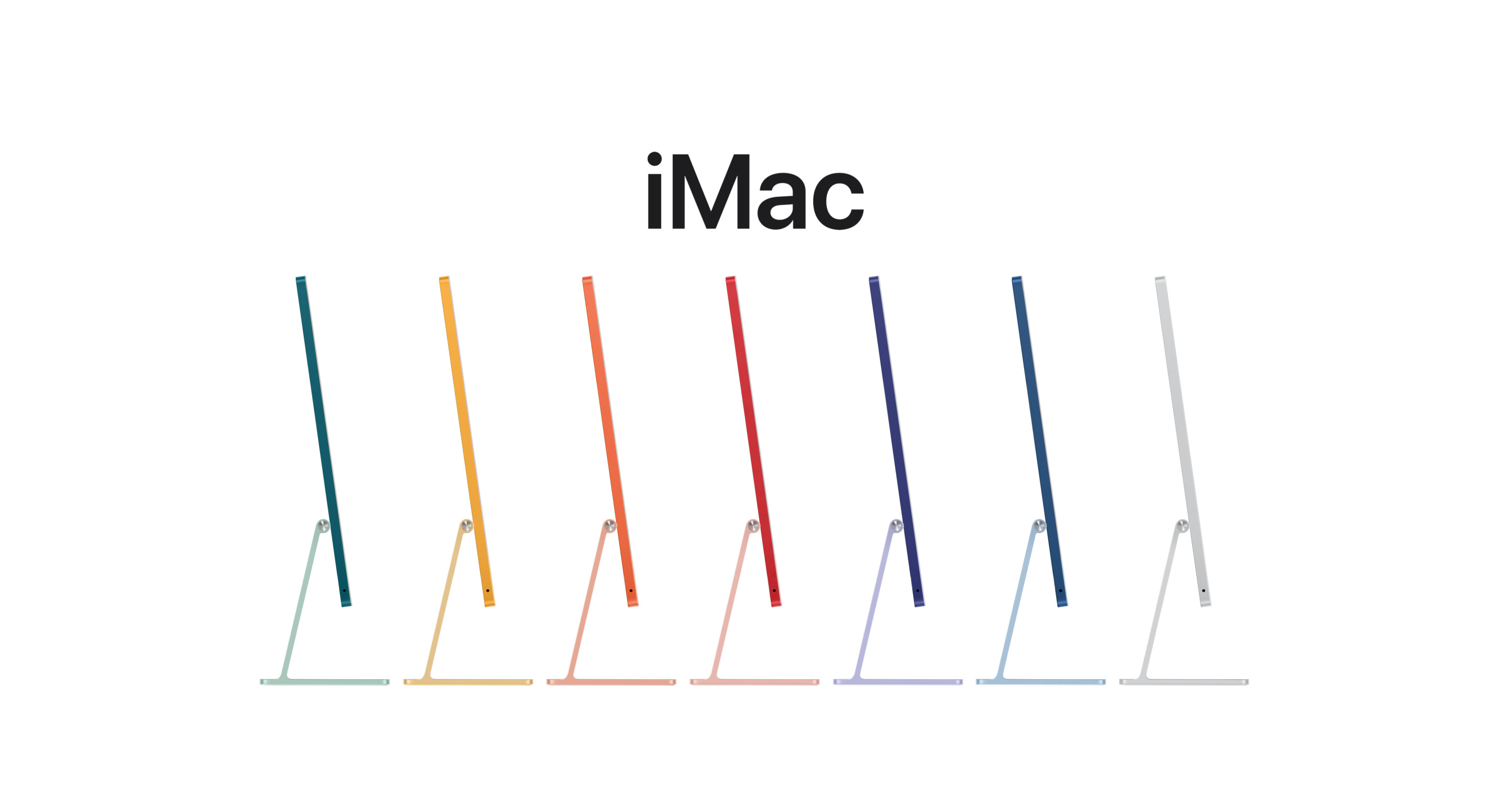 Animatie van alle zeven kleuren van iMac