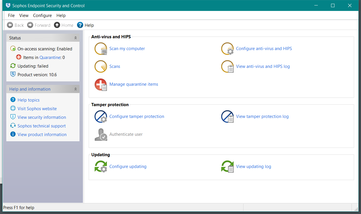 Sophos Endpoint Security and Control