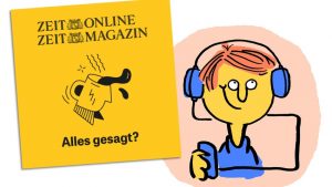 Podcastlogo "Alles gesagt?" mit fröhlichem Gesicht