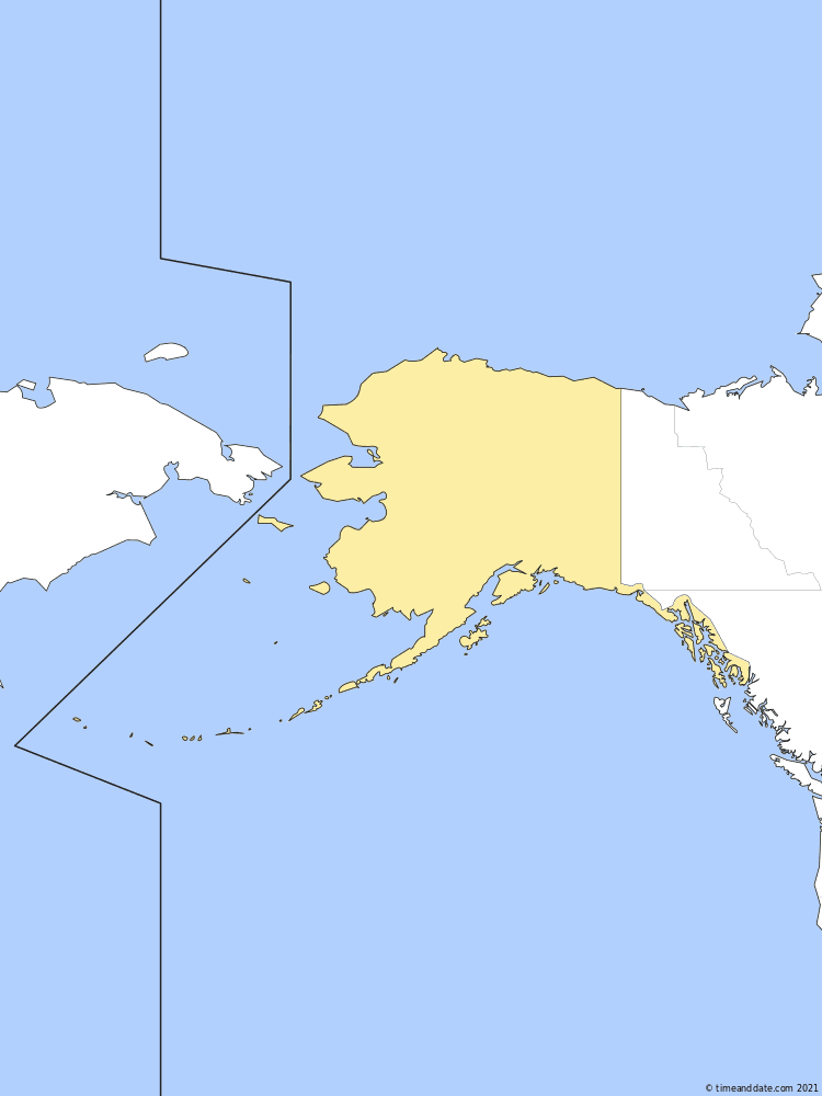 Time zone map of HDT