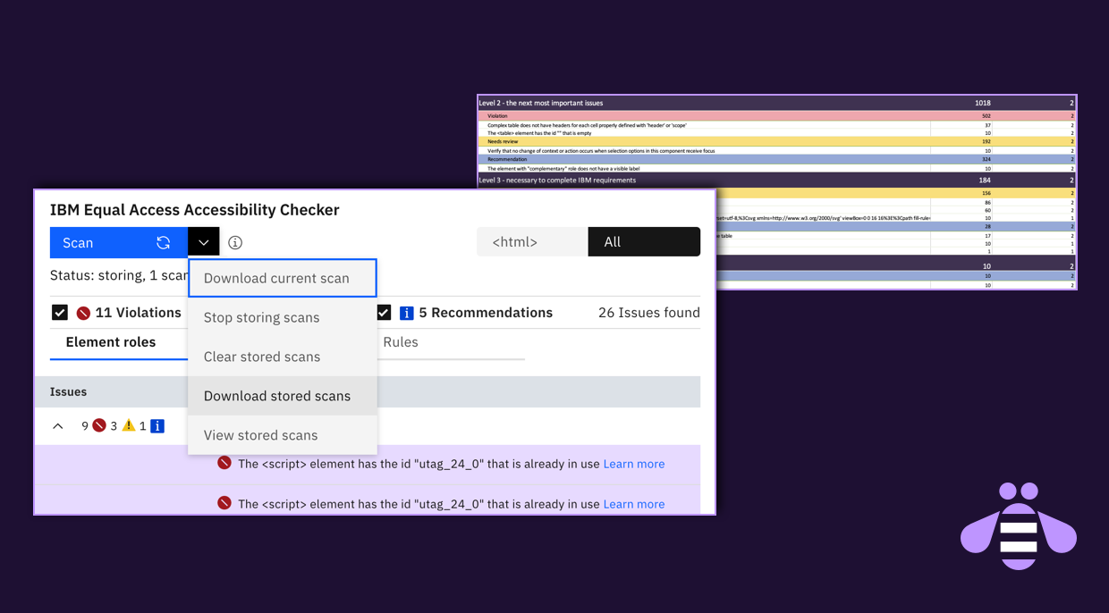 Image showing the IBM's accessibility checker tool