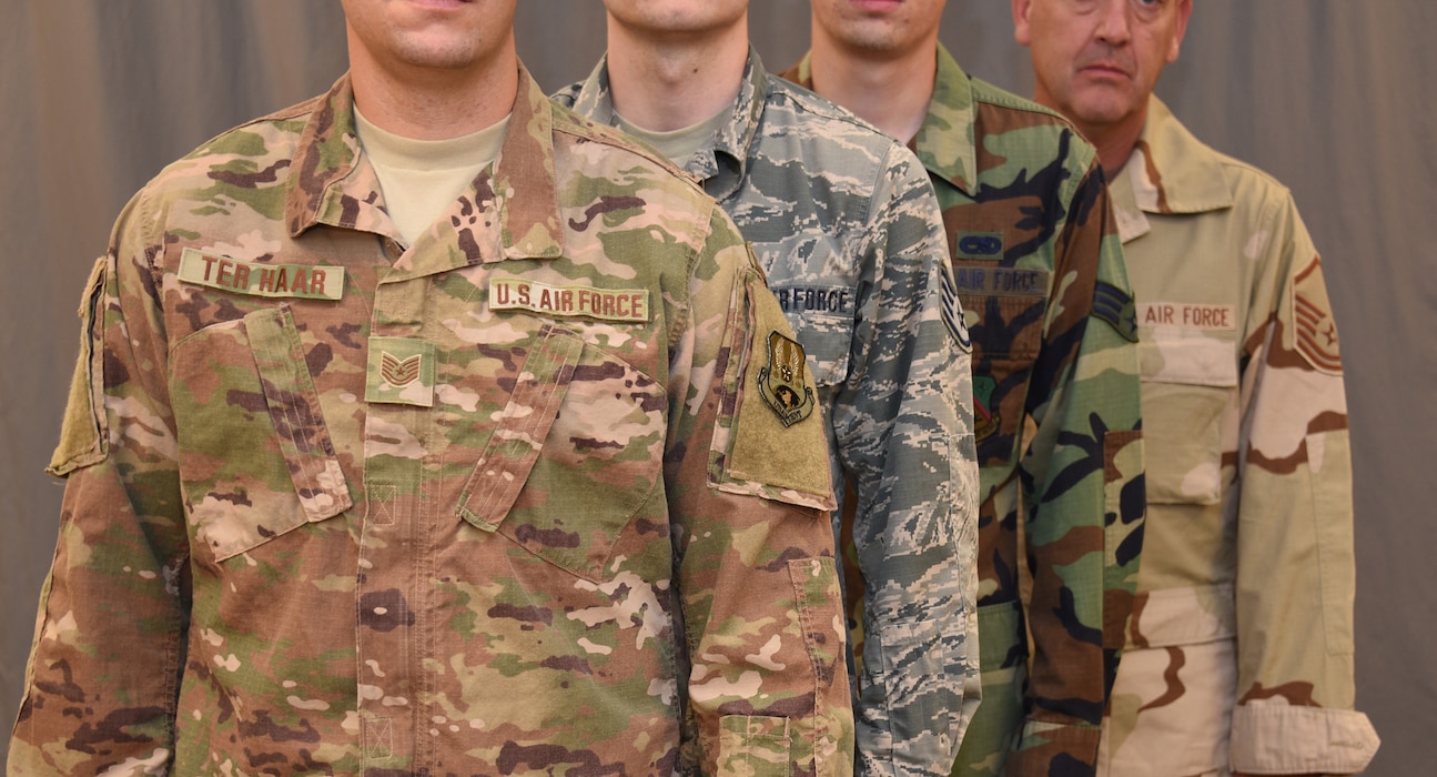 Starting October 1, 2018, the Operational Camouflage Pattern uniform will be the new uniform of the U.S. Air Force. The OCP Replaces the Airman Battle Uniform, which has been the standard uniform since 2011, when it replaced both the woodland camouflage Battle Dress Uniform and Desert Camouflage Uniform.