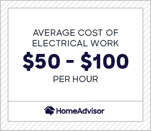 average csot of electrical work is $50 to $100 per hour