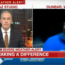 split screen, tv anchor and reporter 