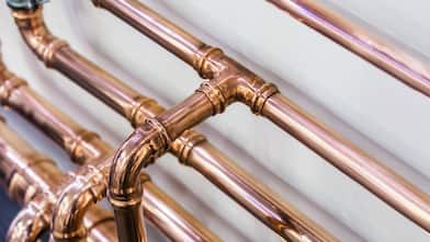 Copper pipes for plumbing work