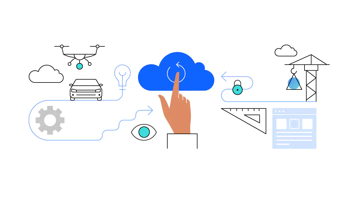 a human hand is surrounded by entities that can be automated