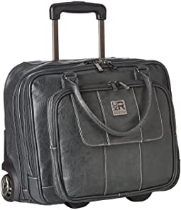 Pebbeled Vinyl Double Gusset Top-Zip Wheeled Computer Case