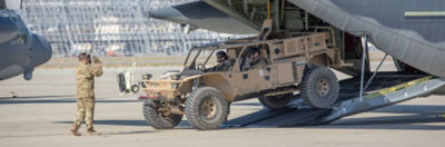 Vehicle offloading from plane