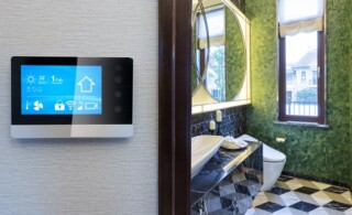 smart screen with smart home with modern bathroom