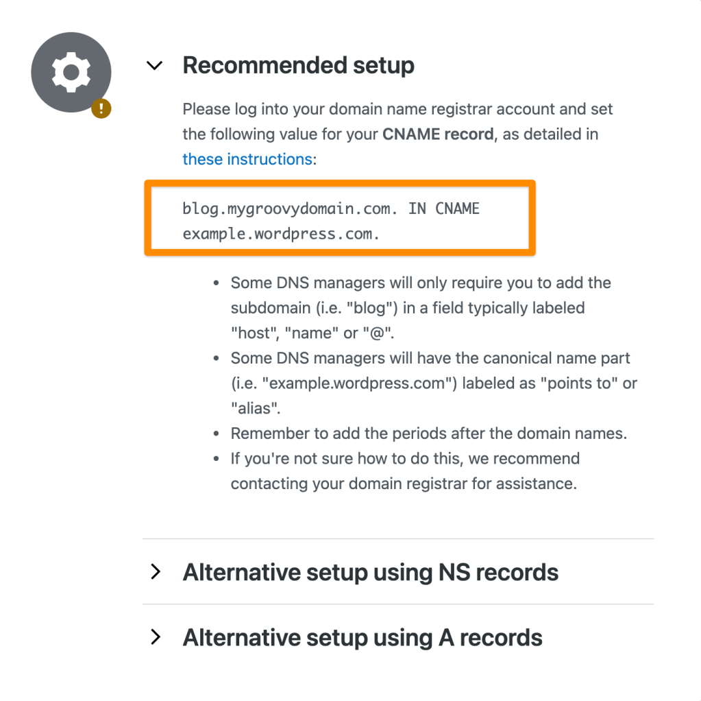 CNAME record to map a sub-domain.