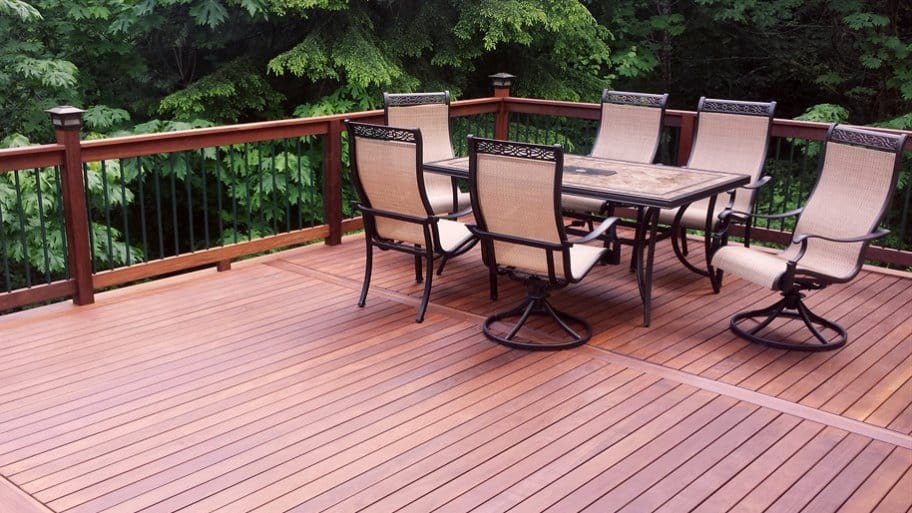 Finding a local deck builder to give you the perfect space for entertaining requires planning, interviewing and more. (Photo courtesy of Angi member Cathryn B. of Monroe, Wash.)