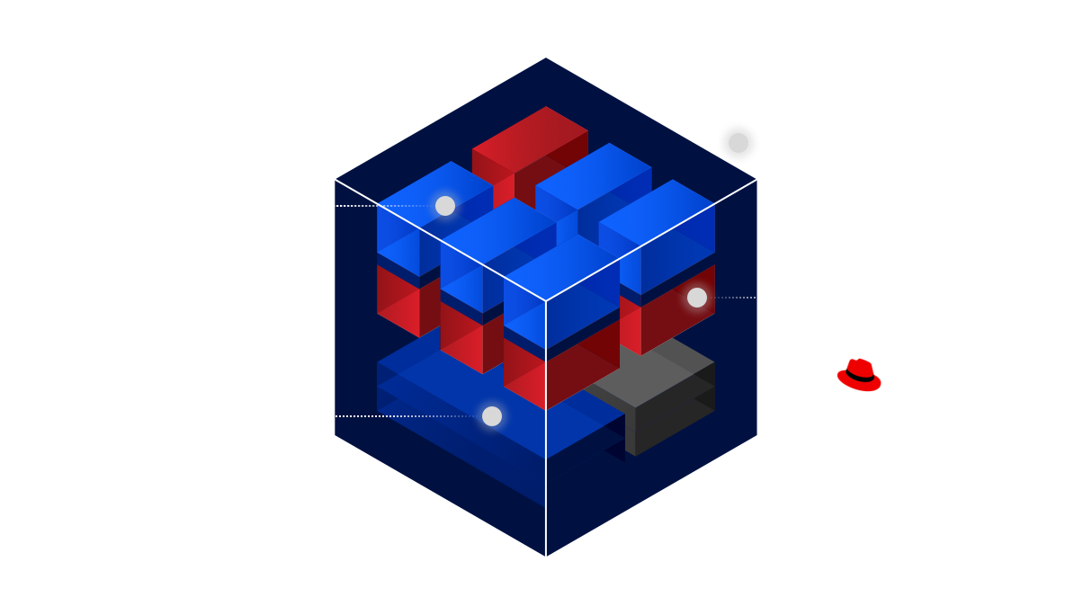 Ilustração mostrando arquitetura de cloud híbrida IBM