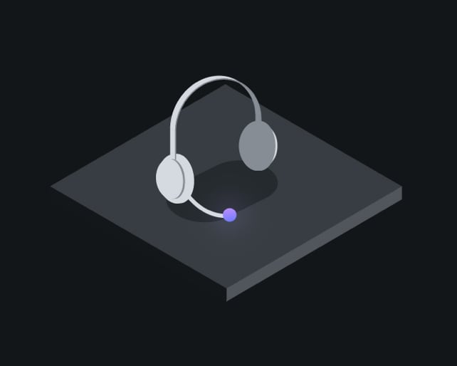 isometric drawing of customer service headset