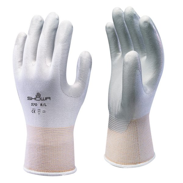 White SHOWA 370 Floreo gloves, right and left hand, on a white background