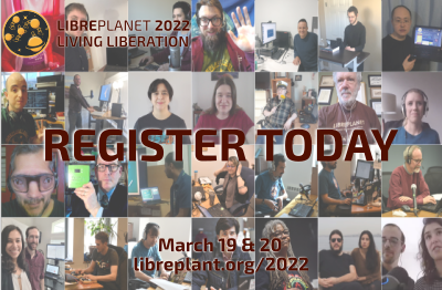 Register Now for LibrePlanet 2022 (3/19-3/20) Banner