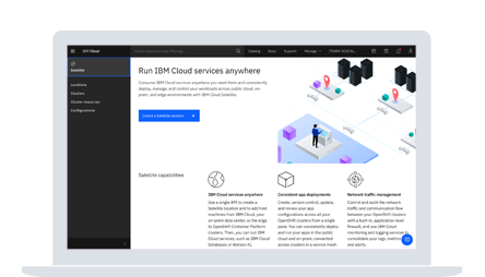 screenshot of IBM Cloud Satellite webpage