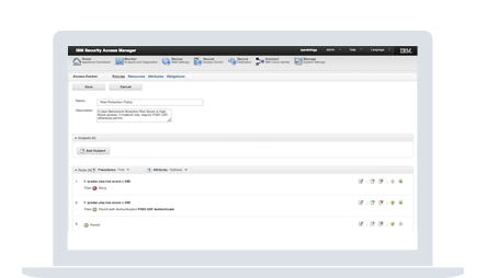 IBM Security Verify Access on screen of laptop