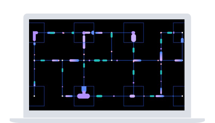 The vector illustration of digital grid