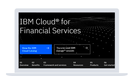 screenshot of IBM Cloud for Financial Services webpage