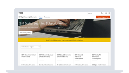 Screenshot of IBM Digital learning