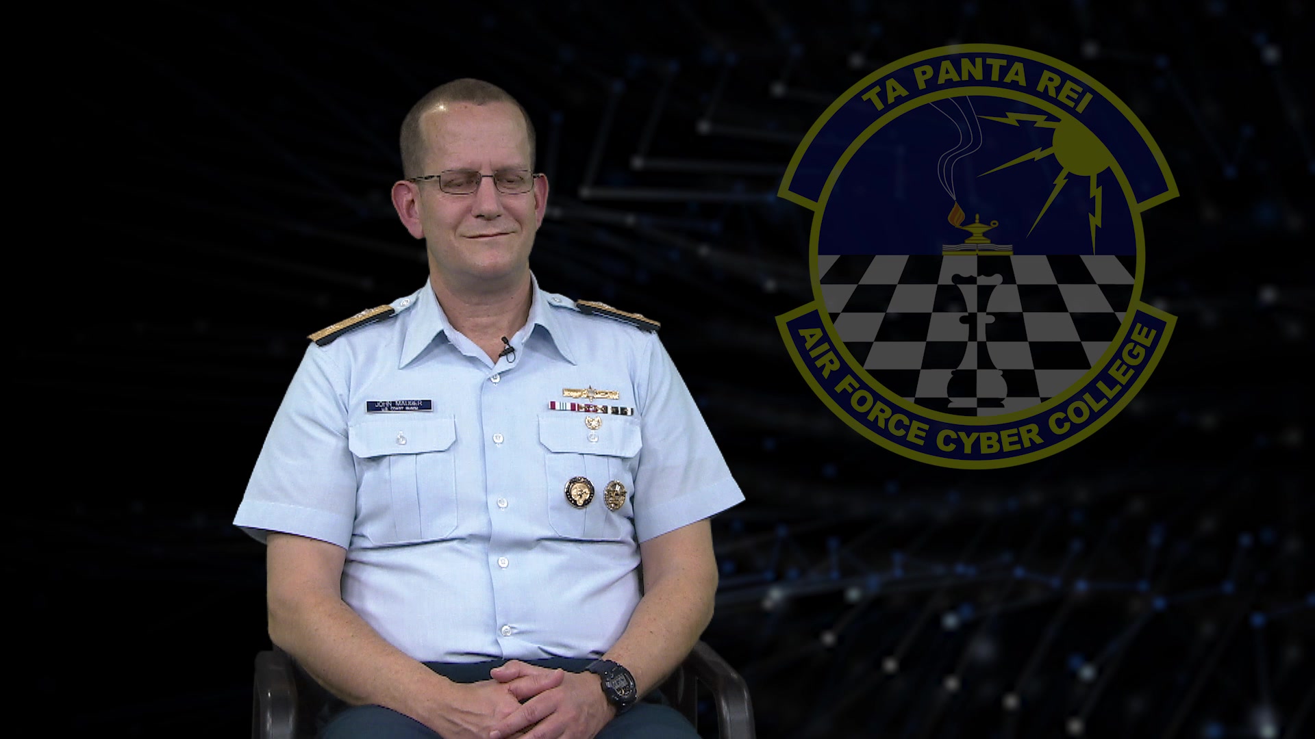 Video #3: One-on-one interview with RDML John Mauger, US CYBERCOM led by Col Kevin Beeker, Air Force Cyber College discussing cyber training and the role of professional military education. Video #3 of 5.