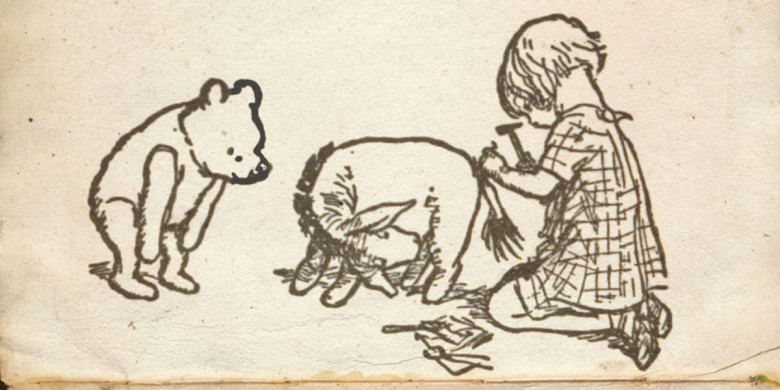 Winnie the Pooh original art by EH Shepard, public domain