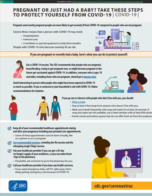 PREGNANT OR JUST HAD A BABY? TAKE THESE STEPS TO PROTECT YOURSELF FROM COVID-19 | COVID-19 | pdf image