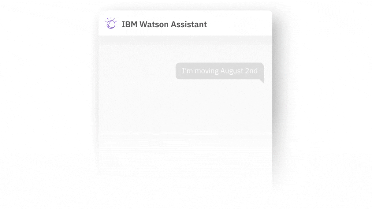Webchat conversation between user and Watson Assistant about transferring electricity service