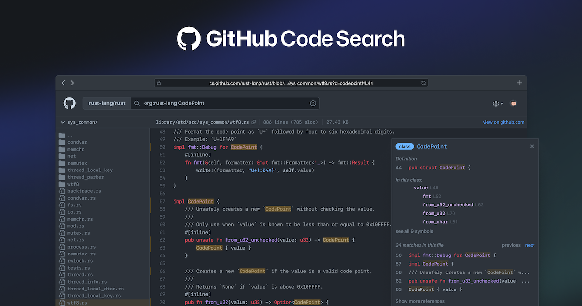 Improving GitHub code search