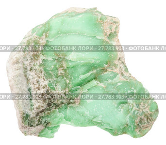 raw Variscite mineral gemstone isolated on white