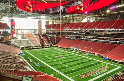 Mercedes-Benz Stadium indoor panorama