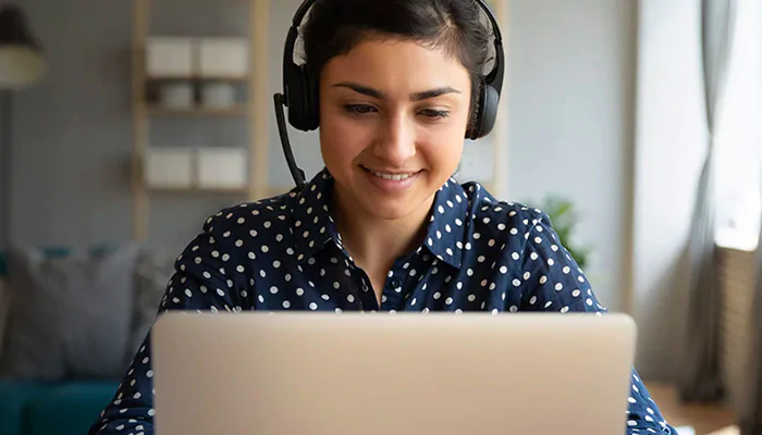 Woman working on computer