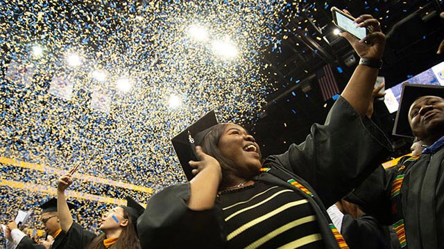 Graduates celebrating